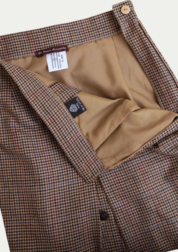 Vintage Houndstooth Wool Skirt