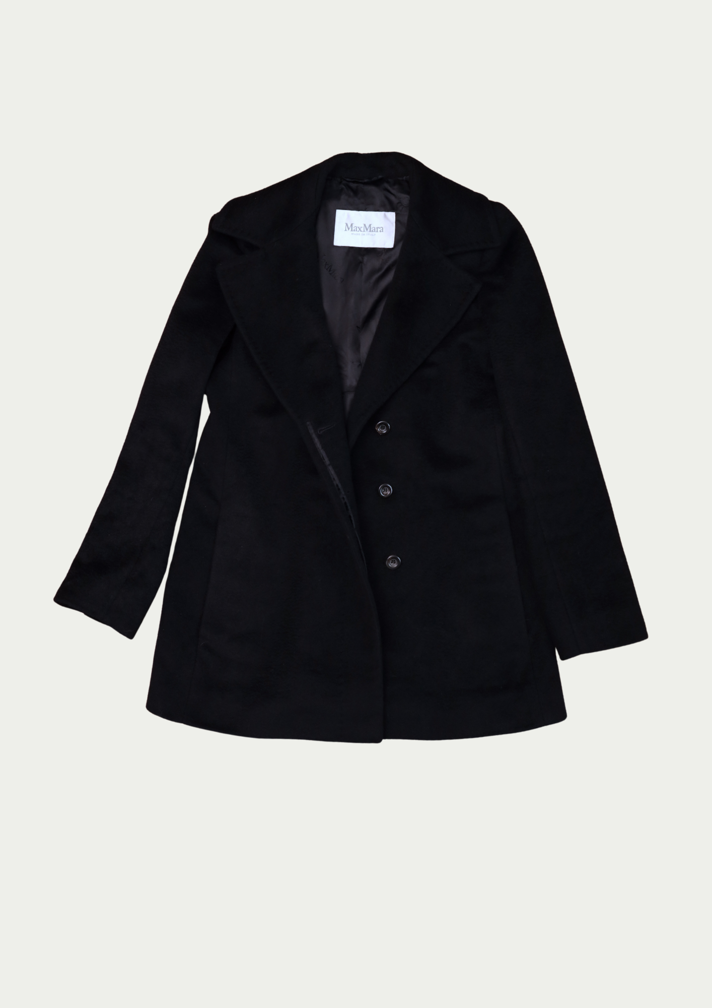 Pre-loved MaxMara Black Camel Hair Coat