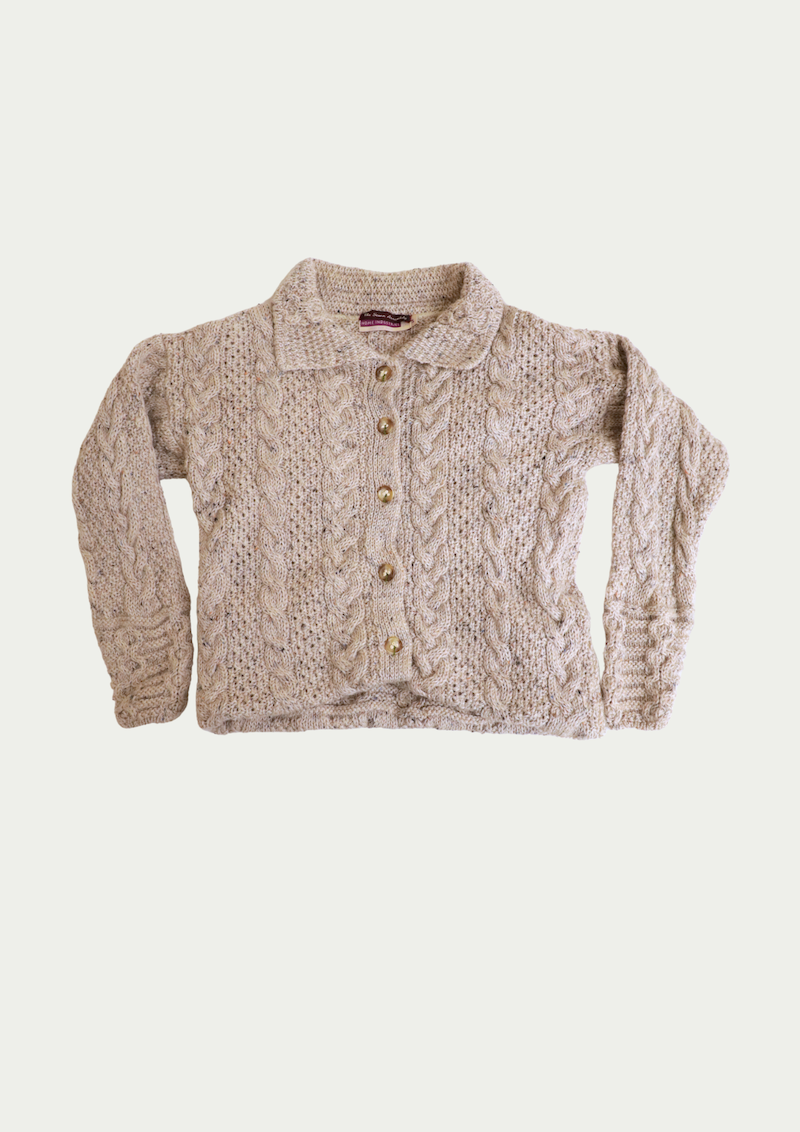 Vintage Wool Cable Knit Cardigan