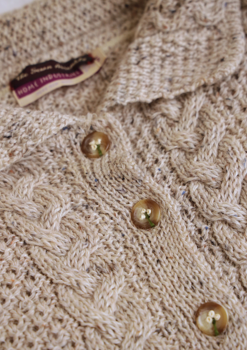 Vintage Wool Cable Knit Cardigan