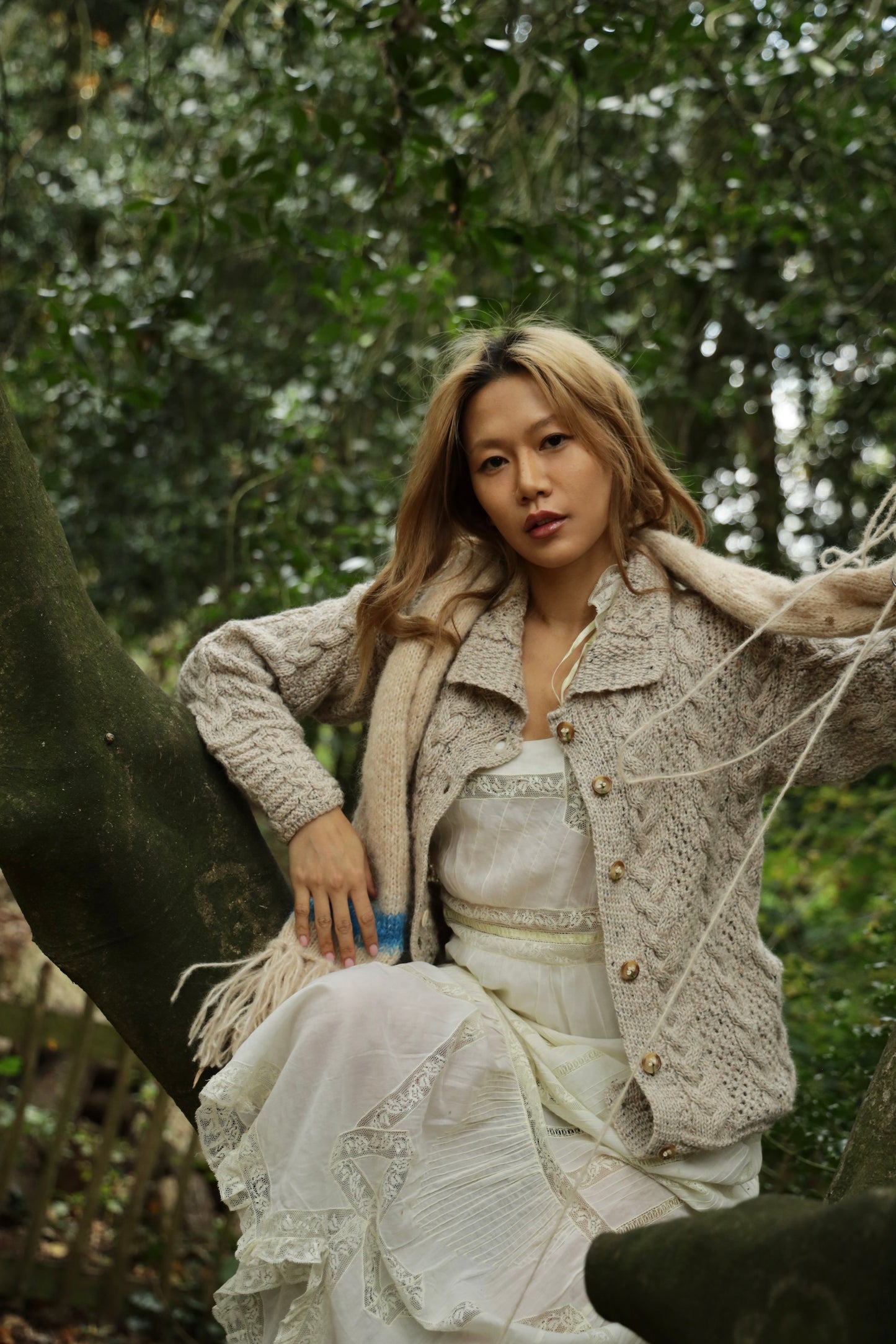 Vintage Wool Cable Knit Cardigan