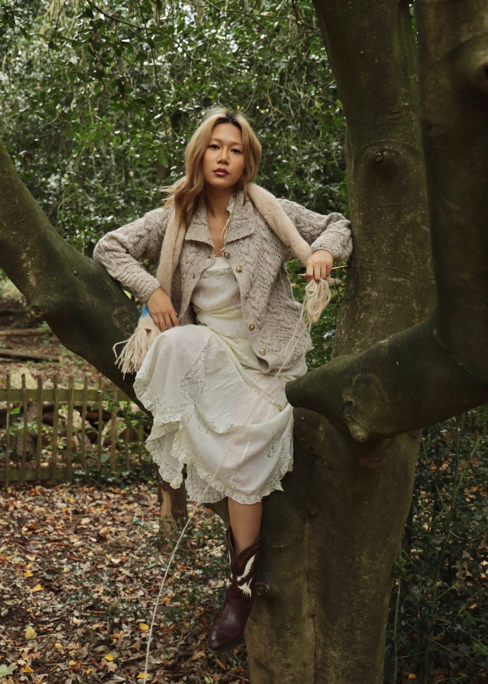 Vintage Wool Cable Knit Cardigan